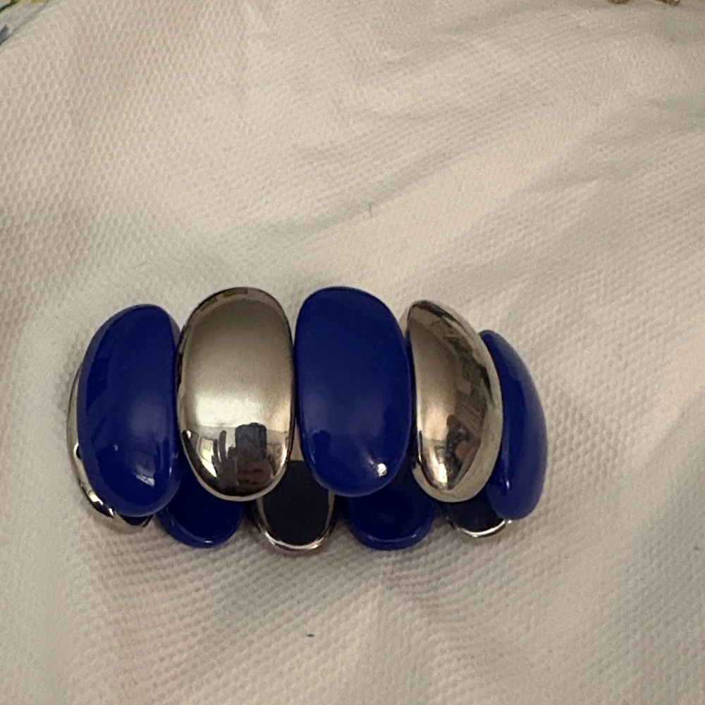 Blue and Silver Stretch Bracelet